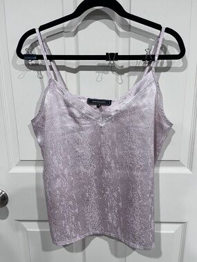 BCBGMaxAzria Lilac Satin Snake-Print Cami